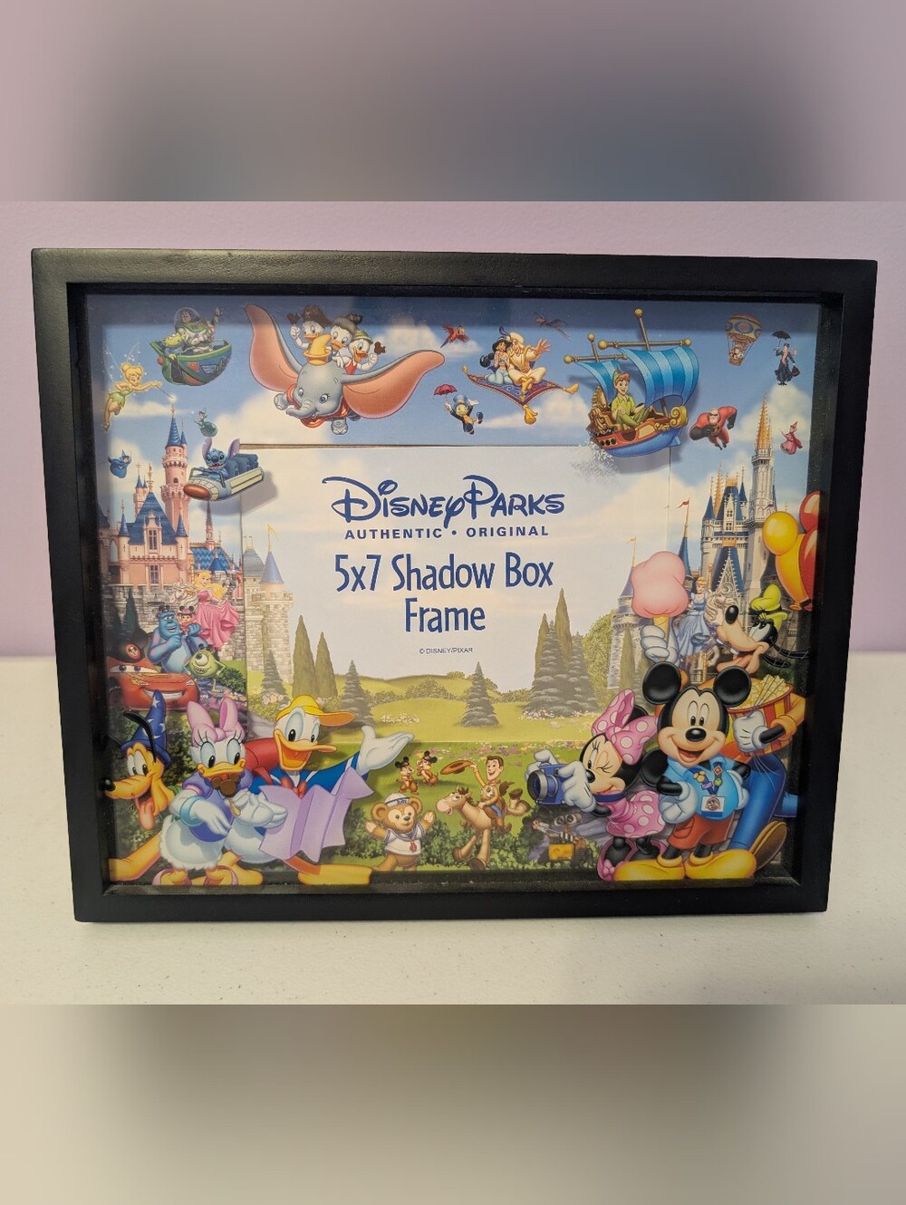 Disney Parks Storybook Mickey & Friends Shadow Box Picture Frame 5x7 Pixar